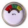 Nickel-plated pressure indicator (manometer) M10x1 for powder fire ext. 