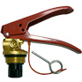 Valve with aluminum body for 4-8 kg powder fire ext. (for M8 indicator) and with high location of indicator