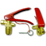 Valve for CO2 fire ext. (with ear) pushing handle (conic thread W27,8,  output size M16*1,5)